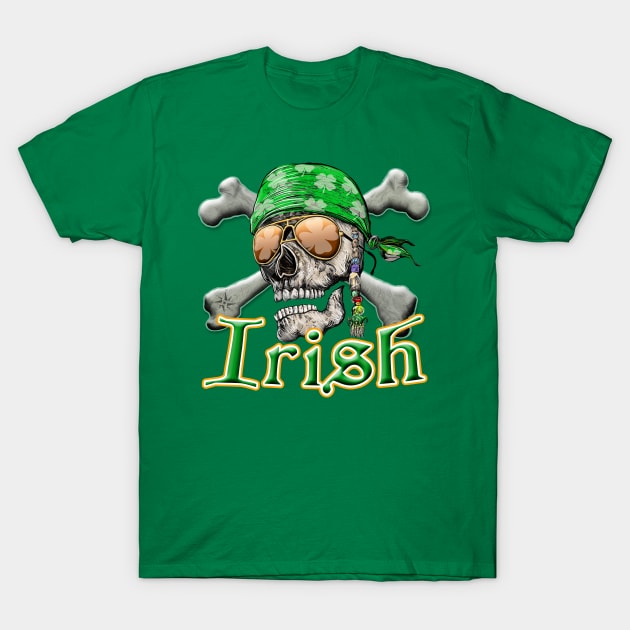 Irish Pirate Skull T-Shirt by Dual Rogue